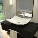 Ver imagem 2 de Cuba Pia de Apoio para Banheiro Retangular Folha Bari F44W C08 Branco - Mpozenato