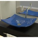 Ver imagem 3 de Cuba Pia de Apoio para Banheiro Retangular Folha Bari F44W C08 Azul Escuro - Mpozenato