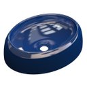 Ver imagem 1 de Cuba Pia de Apoio para Banheiro Oval Capri OV39W C08 Azul Escuro - Mpozenato