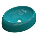 Ver imagem 1 de Cuba Pia de Apoio para Banheiro Oval Capri OV39W C08 Azul Turquesa - Mpozenato