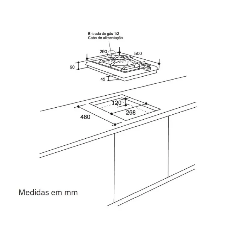 Cooktop Dominó Evol Siena 1 Queimador a Gás 30cm – 220v - 5