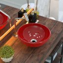 Ver imagem 2 de Cuba Pia de Apoio para Banheiro Redonda Bowl 30 C08 Vermelho - Mpozenato