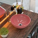 Ver imagem 2 de Cuba Pia de Apoio para Banheiro Redonda Bowl 30 C08 Rosa - Mpozenato