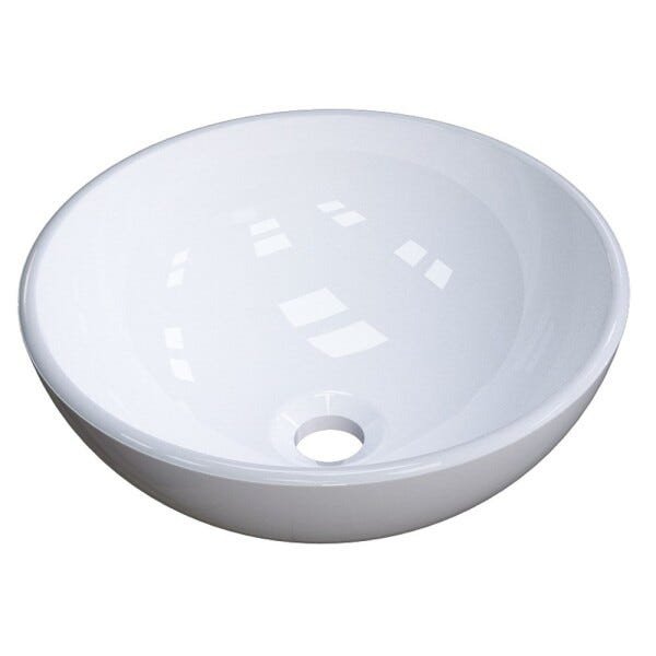 Cuba Pia de Apoio para Banheiro Redonda Bowl 30 C08 Branco - Mpozenato - 1
