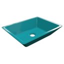 Ver imagem 1 de Cuba Pia De Apoio Para Banheiro Retangular Messina RT45 Azul Turquesa C08 - Mpozenato