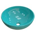 Ver imagem 1 de Cuba Pia de Apoio para Banheiro Redonda Bowl 35 C08 Azul Turquesa - Mpozenato