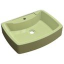 Ver imagem 1 de Cuba Pia De Apoio Para Banheiro Retangular Aria RT50 Verde Acqua C08 - Mpozenato