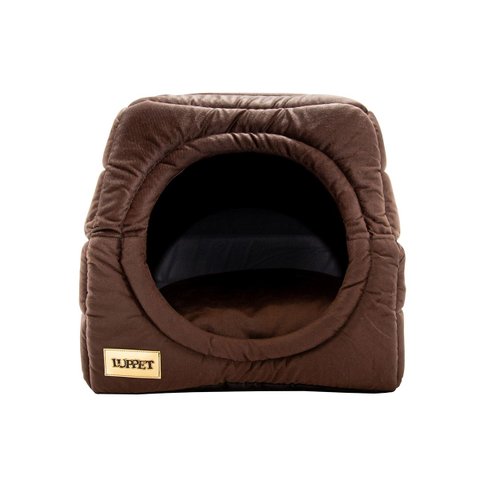 Cama Iglu e Toca para Cachorro Luppet Marrom Super Luxo - M