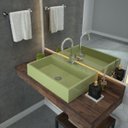 Ver imagem 2 de Cuba Pia De Apoio Para Banheiro Retangular Florenza RT55 Verde Acqua C08 - Mpozenato