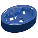 Ver imagem 1 de Cuba Pia de Apoio para Banheiro Oval Ox 43 C08 Azul Escuro - Mpozenato