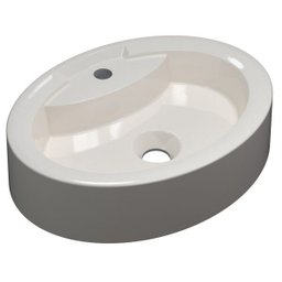 Cuba Pia de Apoio para Banheiro Oval Ox 43 C08 Bege - Mpozenato - 1