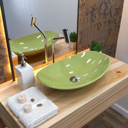 Cuba Pia de Apoio para Banheiro Canoa Luxo 45 C08 Verde Acqua - Mpozenato - 2