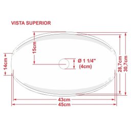 Cuba Pia de Apoio para Banheiro Canoa Luxo 45 C08 Verde Acqua - Mpozenato - 3