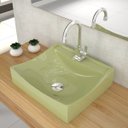 Ver imagem 2 de Cuba Pia De Apoio Para Banheiro Quadrada Lunna Q44 Verde Acqua C08 - Mpozenato