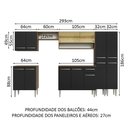 Ver imagem 4 de Armário de Cozinha Completa 293cm Rustic/preto Emilly Madesa 03