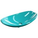 Ver imagem 1 de Cuba Pia de Apoio para Banheiro Canoa Luxo 45 C08 Azul Turquesa - Mpozenato