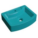 Ver imagem 1 de Cuba Pia de Apoio para Banheiro Retangular Aria RT41 C08 Azul Turquesa - Mpozenato