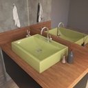 Ver imagem 2 de Cuba Pia de Apoio para Banheiro Retangular RT49 C08 Verde Acqua - Mpozenato