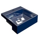 Ver imagem 1 de Cuba Pia Semi Encaixe para Banheiro Quadrada Kuad 355 C08 Azul Escuro - Mpozenato