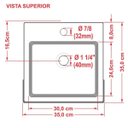 Ver imagem 3 de Cuba Pia Semi Encaixe para Banheiro Quadrada Kuad 355 C08 Cinza - Mpozenato