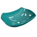 Ver imagem 1 de Cuba Pia de Apoio para Banheiro Abaulada Luxo 42 C08 Azul Turquesa - Mpozenato