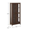Ver imagem 3 de Cristaleira de Vidro 2 Portas Madeira Maciça Marrom Elegante:café