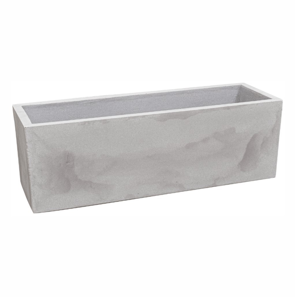 Vaso Floreira Jardineira Flat Polietileno 67x22x22cm Japi - Cimento Queimado