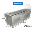 Ver imagem 2 de Vaso Floreira Jardineira Flat Polietileno 67x22x22cm Japi - Cimento Queimado
