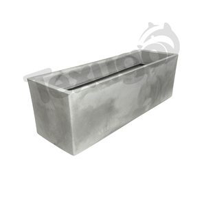 Vaso Floreira Jardineira Flat Polietileno 67x22x22cm Japi - Cimento Queimado