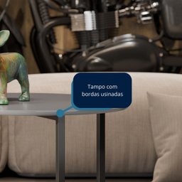 Mesa de Centro Redonda para Sala - Mod.3045 Cor:cinza - 5