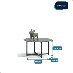 Mesa de Centro Redonda para Sala - Mod.3045 Cor:cinza - 7