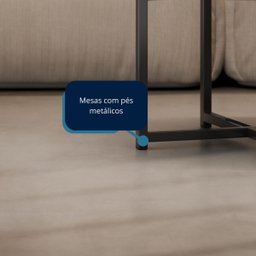 Mesa de Centro Redonda para Sala - Mod.3045 Cor:cinza - 4