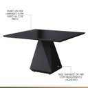 Ver imagem 3 de Mesa de Jantar Quadrada 130x130cm Lia Tampo Vidro Preto CCS