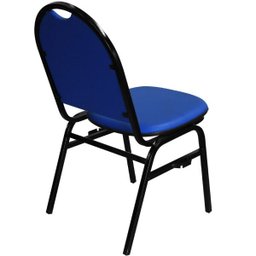Kit 5 Cadeiras Hoteleira Auditório Hotel Empilhável Fixa Azul - Mpozenato - 5