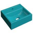 Ver imagem 1 de Cuba Pia De Apoio Para Banheiro Quadrada Kuad 32 C08 Azul Turquesa - Mpozenato
