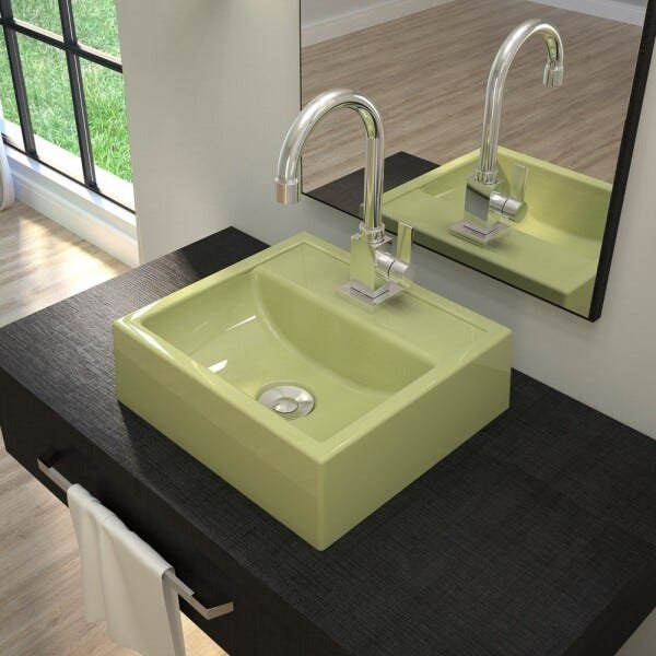 Cuba Pia De Apoio Para Banheiro Quadrada Kuad 32 C08 Verde Acqua - Mpozenato - 2