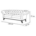 Ver imagem 4 de Sofá 2,60M 4 Lugares Base Madeira Império B-304 Veludo Azul Marinho - Domi