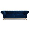 Ver imagem 1 de Sofá 2,60M 4 Lugares Base Madeira Império B-304 Veludo Azul Marinho - Domi