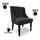 Ver imagem 6 de Cadeira de Jantar Liz Veludo Preto Base Fixa Madeira Preto - D’Rossi