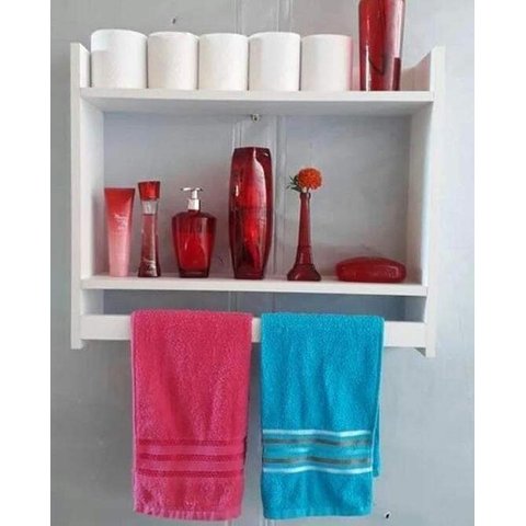 Nicho Porta toalhas Branco Suspenso decorativo banheiro