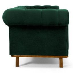 Sofá 3,00M 4 Lugares Base Madeira Império B-303 Veludo Verde Musgo - Domi - 5