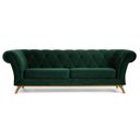 Ver imagem 1 de Sofá 3,00M 4 Lugares Base Madeira Império B-303 Veludo Verde Musgo - Domi