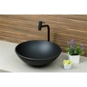 Conjunto Preto Fosco Banheiro Cuba de Vidro Redonda 35 Cm + Torneira Link + Válvula Click - 3