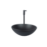 Conjunto Preto Fosco Banheiro Cuba de Vidro Redonda 35 Cm + Torneira Link + Válvula Click - 2