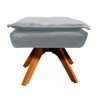Puff Decorativo Sala de Estar Base Giratória Giromad Opla Suede Cinza - Ibiza - 3