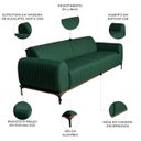 Ver imagem 3 de Sofá 2,30m 3 Lugares Pés Preto Molino C-117 Linho Verde Musgo - Domi