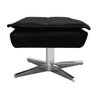 Puff Decorativo Sala de Estar Base Giratória Cromada Opla Suede Preto - Ibiza - 3