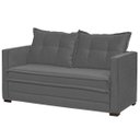 Ver imagem 1 de Sofá Cama Casal Articulável 2 Lugares Londres Suede Cinza Escuro - D'Monegatto