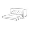 Sofá Cama Casal Articulável 2 Lugares Londres Suede Azul Marinho - D'Monegatto - 5