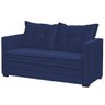 Sofá Cama Casal Articulável 2 Lugares Londres Suede Azul Marinho - D'Monegatto - 1